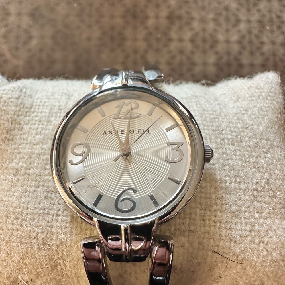 Anne Klein Silver-Tone Watch with Round Face